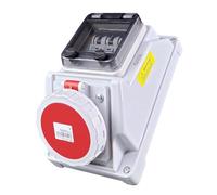 RoadEu - CEE 16A Socket with MCB - 400V 5-Pin 3-Phase Wall Socket - IP66 Waterproof & Dustproof - Ideal for Outdoor and Damp Environments