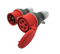 RoadEu | CEE 5 Pin 16A 400V Plug & Socket Set IP44 | Made in Europe | Rubberised Anti-Slip Housing | Premium Industrial Connector for Workshop, Site & 3 Phase Extension