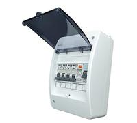 RoadEu - UK Consumer Unit Circuit Breaker - 4 Way "C" Type Fuse Box with RCD, Electrical Power Distribution Unit, Circuit Breaker Panel Board
