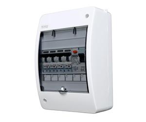 RoadEu - UK Consumer Unit Circuit Breaker - 4 Way "C" Type Fuse Box with RCD, Electrical Power Distribution Unit, Circuit Breaker Panel Board