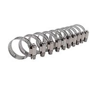 Roadformer 1" Worm Gear Hose Clamp - SAE 16 Size, Full Stainless Steel with 1/2" Band Working Range 19mm - 38mm Duct Clamp Pipe Clamp Worm Drive Hose Clamp Fuel Line Clamp (10 Pack, 19mm - 38mm)