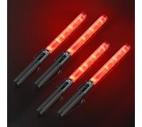 RoadHero 4 Pack Traffic Batons, 16 Inch LED Traffic Control Batons, Safety Light Wands with 2 Flashing Modes, Air Marshaling Signal Wand with Side Clip for Airport, Parking, Car Directing