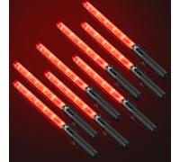 RoadHero 8 Pack 21 Inch LED Traffic Wand with 2 Flashing Modes, Red