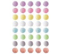 RoadLoo 40pc Multicolor Wooden Crochet Beads Kit, Adult, Unisex, 20mm, Non-Foldable, Rustic Boho Style, ART_CRAFT_KIT, Craft Kit, Beads