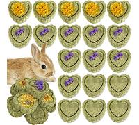 RoadLoo Rabbit Chew Toys, 32Pcs Bunny Chew Toys for Teeth Natural Hay Chew Toy Chew Mats for Rabbits Boredom Breaker Small Rodent Pet Teeth Treats Toys