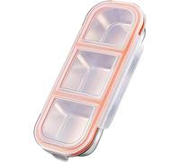 RoadLoo Snack Box, Stainless Steel Snack Box with Compartments Small 3 Compartments Stainless Steel Lunch Boxes Food Storage Divided Meal Prep Containers with Airtight Lids for School Work Travel