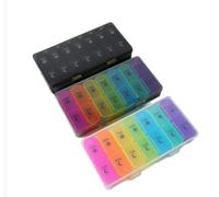 RoadLoo Tablet Box, 7 Days Morning, Noon, Evening, 3 Compartments, Portable Pill Box, Opaque Medicine Box, Tablet Organiser for Medication, Vitamins, Fish Oils