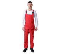 Roadmaster Bib and Brace Work Overalls for Men & Women, Durable Poly Cotton Work Dungarees with Multiple Pockets and Adjustable Straps, Builders, Painters, Mechanics & Tradesmen, Red, XL
