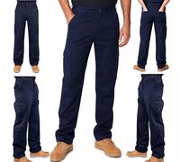 Roadmaster Men's Work Trousers - Durable Cargo Pants for Men | Combat Builders Trousers with Multi Pockets - Heavy Duty Mens Workwear, Black, 32 - Long
