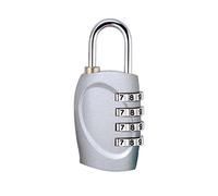 Roadoor 4 Digit Combination Lock - Indoor Outdoor Padlock For Gym School Locker, Tool Box, Case, Hasp Storage, Gate Compact Zinc Alloy Luggage Lock Silver 1 Pack