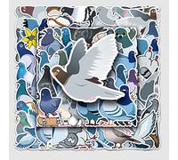 Roadoor 50Pcs Pigeon Stickers Assorted Pack, Self Adhesive Water Bottles Stickers Waterproof Vinyl Decals For Hydro Flasks Laptop Luggage Case Blue 2.17"-3.35"
