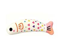 Roadoor Catnip Fish Cat Toy Interactive Linen Kicker For Indoor Cats | Premium linen fabric toy with organic catnip, designed for indoor cats biting and kicking White