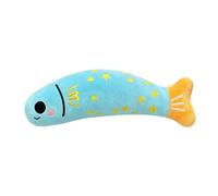 Roadoor Catnip Fish Cat Toy Interactive Linen Kicker For Indoor Cats | Premium linen fabric toy with organic catnip, designed for indoor cats biting and kicking Blue