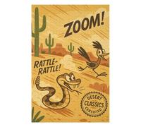 Roadrunner and Rattlesnake Desert Cartoon Jigsaw Puzzle, 1000 Piece