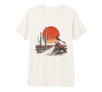 Roadrunner Bird Desert Cactus Arizona New Mexico Nevada Premium T-Shirt