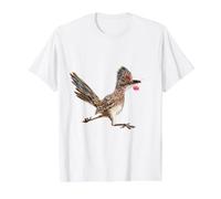 Roadrunner Road Runner Bird Pink Flower Running Raptor Value Graphic T-Shirt, Men, White, S