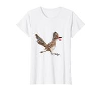 Roadrunner Road Runner Bird Pink Flower Running Raptor Value Graphic T-Shirt, Women, White, S