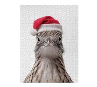 Roadrunner Wearing A Santa Hat Colourful Wooden Jigsaw Puzzle for Adults, 500 PCS