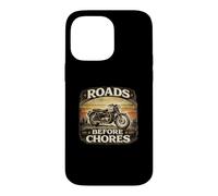 Roads Before Chores Vintage Motorcycle Design Case for iPhone 14 Pro Max