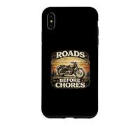 Roads Before Chores Vintage Motorcycle Design Case for iPhone XS Max