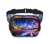 Roads of the Future Fitness travel shoulder bag, fashionable and casual waist bag, square double-layer waist bag, Black, One Size, Black, One Size