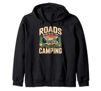 Roads Were Made For Camping Mountain Travel Zip Hoodie