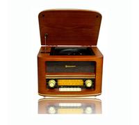Roadstar HRA-1500UEMP Vintage FM/MW Portable CD Radio CD MP3 Player USB Recording Stereo Remote Control Headphone Jack Wood