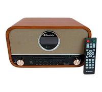 Roadstar HRA-1782NBT Vintage Music Device FM Digital Radio CD MP3 Player Bluetooth USB Recording and Playback AUX IN RCA Remote Control Headphone Jack Retro Wood