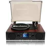 Roadstar TTR-8850ED+BT Vinyl Turntable 33/45/78 RPM, FM Radio/Dab+/RDS, Bluetooth, USB/SD Card Port, Hi Fi Music Equipment Built-in Speakers, Remote Control, Vintage, Wood