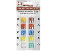 Roadster 20pc Large Car Fuse Replacement Set - 5 to 30 AMP, 5A, 10A, 15A, 20A, 25A and 30A in multi value pack