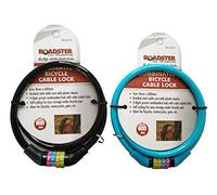 Roadster Combination Number Code Bike Bicycle Cycle Lock 8mm by 600mm Steel Cable. Black or Blue.
