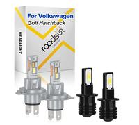 ROADSUN LED Headlight Bulbs, 20000LM 800% Brighter Wireless Headlight Bulbs, H4 High Low Beam H3 Fog Lights, 6000K Cool White Plug and Play, Canbus Error Free, For Volkswagen Golf Hatchback 1990-1993