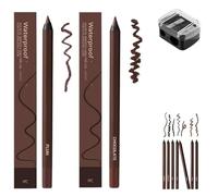 Roadtheside Eyeliner, 24 Hr Waterproof Eyeliners Duo Sharpenable Eye Pencil, Roadtheside Plum Eyeliners, Smudge-proof Eye Pencil, Smooth and Easy to Color (Plum+Chocolate)