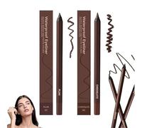 Roadtheside Eyeliner - 24 Hr Waterproof Eyeliners Duo Sharpenable Eye Pencil, Smooth and Easy To Color, No Smudging, Fading, Easily Draw The Eyeliner You Want (2 Pcs Chocolate+Plum)