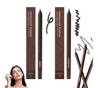 Roadtheside Eyeliner - 24 Hr Waterproof Eyeliners Duo Sharpenable Eye Pencil, Smooth and Easy To Color, No Smudging, Fading, Easily Draw The Eyeliner You Want (2 Pcs Chocolate+Brown)