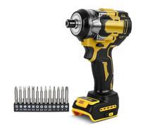 Roadtime 1/4 Cordless Impact Wrench Compatible for DeWalt 20V Battery,2500rpm Brushless Impact Gun with LED,Power Electric Wrench Max Torque 450N,12 Drill Set for Wheel Nuts/Car/Tyres(NO Battery)