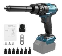 Roadtime 2-in-1 Cordless Riveter & Rivet Nut Gun Compatible with Makita 18V Battery (No Battery), Portable Electric Rivet Nut Gun with M3 M4 M5 M6 M8 M10 M12 Nuts Mandrels, 4 Adapters and LED Light