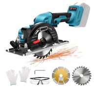 Roadtime 5 Inch Cordless Circular Saw for Makita 18 V Battery (without Batteries), Professional Mini Handheld Circular Saw with 2 Blades, Wood Saw and Diamond Knife, Ideal for Wood, Soft Metal