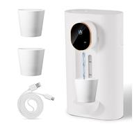 Roadtime Automatic Mouthwash Dispenser for Bathroom, 540ml Touchless Wall-Mounted Mouthwash Dispenser with 2 Magnetic Reusable Cups, Mouthwash Container (White)