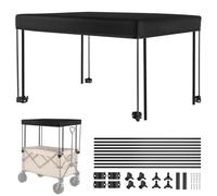 Roadtime Canopy for Wagon,Removable Trolley Roof Awning for Handcart,Collapsible Push Pull Wagon Cart Sun Shade Cover, Foldable Sun Protection with 10 Poles and Side Walls Waterproof Portable
