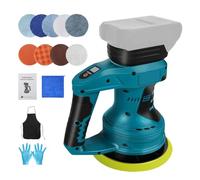 Roadtime Cordless Car Buffer Polisher Compatible with Makita 18V Battery (No Battery), 6 inch Electric Eccentric Polisher with 12 PCS Attachments and Battery Level Display, 0-4500RPM 8 Variable Speed