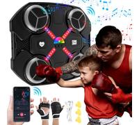 Roadtime Music Boxing Machine Wall Mounted, Smart Punching Machine with Boxing Gloves,USB Charging Boxing Equipment with 3 Speed Levels,Cool Lights Wall Punch Pad for Kids Adults Home Exercises
