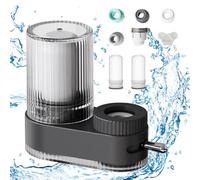 Roadtime Tap Purifier, Flow Pure Tap Filter, Natural 7 Layer Composite Cartridge Water Filter Tap, Suitable for 90% Faucets, Removes Sand, Heavy Metals, Chlorine, Lead (Black + 2)