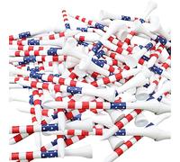 ROAESTKE 100 Pack Golf Tees 3-1/4 inch Bamboo Wood Golf Tees Bulk USA Stars and Stripes Golfing Tees Unbreakable for Men Women Golf Balls Game