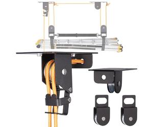 RoakyRoasy Ladder Hoist for Garage Ceiling with Metal Pulley System Holds 150 lbs, 5.5" Low-profile Self Locking Storage Lift, Parallel or Perpendicular Mounted