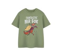 Roald Dahl Fantastic Mr Fox Short Sleeved T-Shirt | Unisex Kids Khaki | Officially Licensed Merch in Green | Size: 9-10 Years Roald Dahl Green 9-10 Years