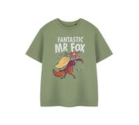 Roald Dahl Short Sleeved T-Shirt | Khaki | Official Merch in Green | Size: 9-10 Years Roald Dahl Green 9-10 Years