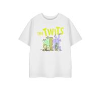 Roald Dahl The Twits Kids White Graphic Tee | Mr. and Mrs. Twit Cartoon Book Title Tshirt | Classic Crew Neck Short Sleeve Pull on Top | Unisex Kids Casual Wear Apparel