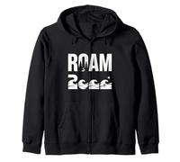 Roam Adventure Waves Minimal Wanderlust Explorer Design Zip Hoodie