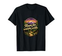 Roam Far Wander Wide Camping Mountain Badge T-Shirt